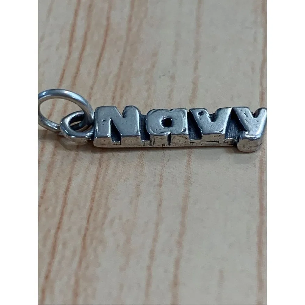 .925 Navy Sterling Silver Jewelry Charm